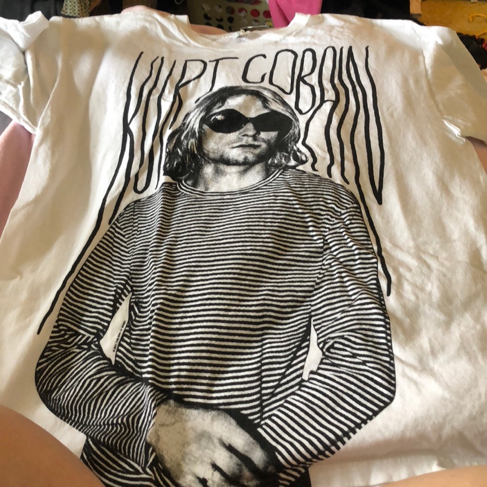 White Kurt Cobain T Shirt
